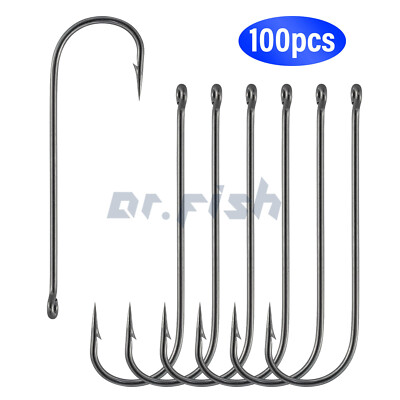 100PCS Aberdeen Hooks Long Shank Light Wire Fishing Hook Live Bait  Freshwater