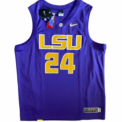 NWT NIKE LSU TIGERS #24 SIGNED Basketball Jersey COACH JOHN
