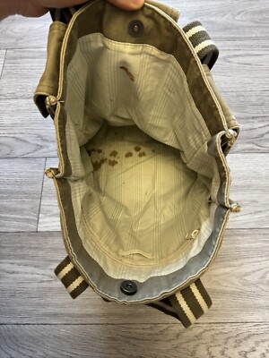 Vintage Y2K Diesel Khaki Green Army Flight Cargo Shoulder Bag