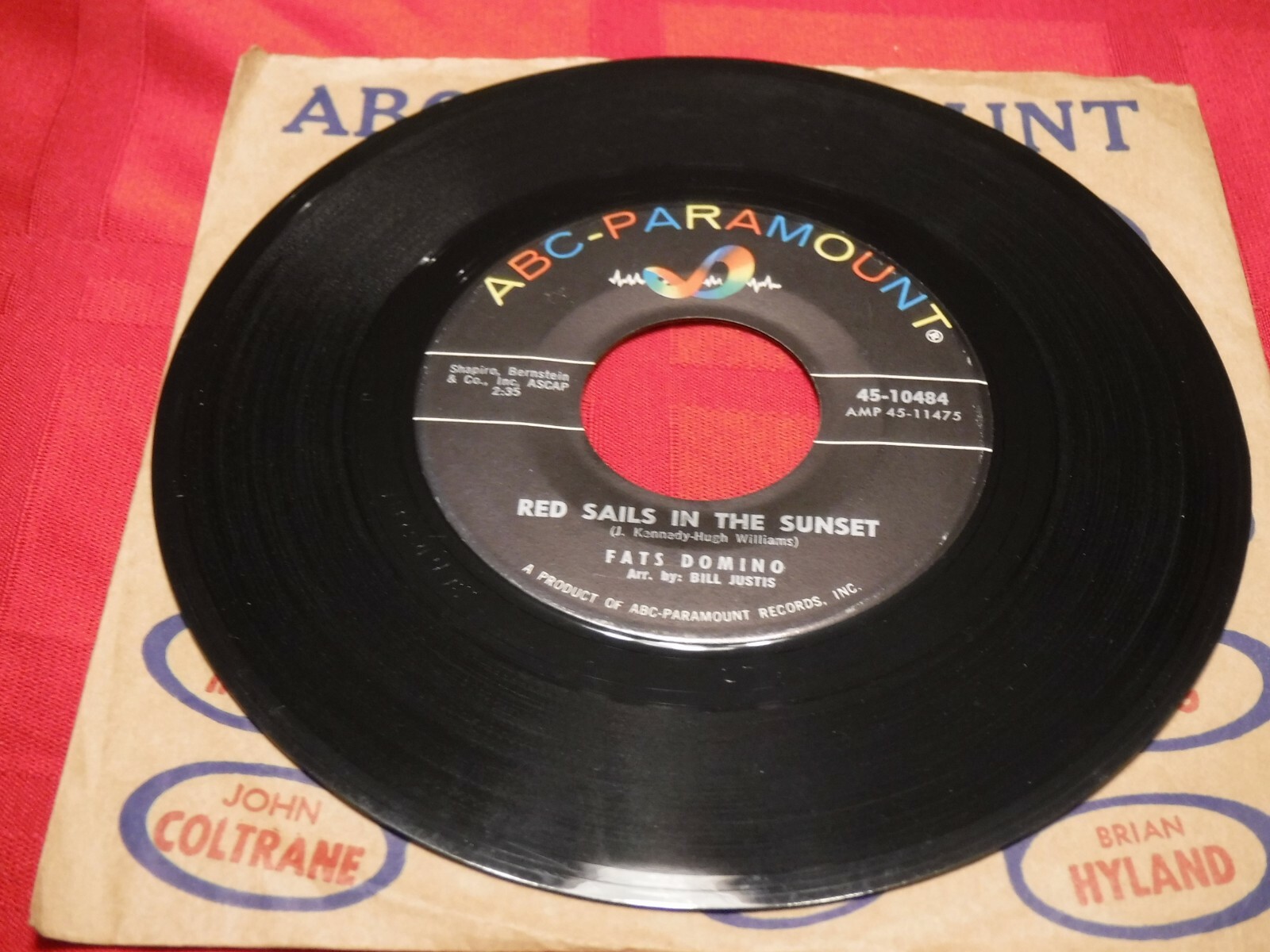 Fats Domino 7" 45 RPM ABCParamount 4510484 Song Rosemary Red Sails