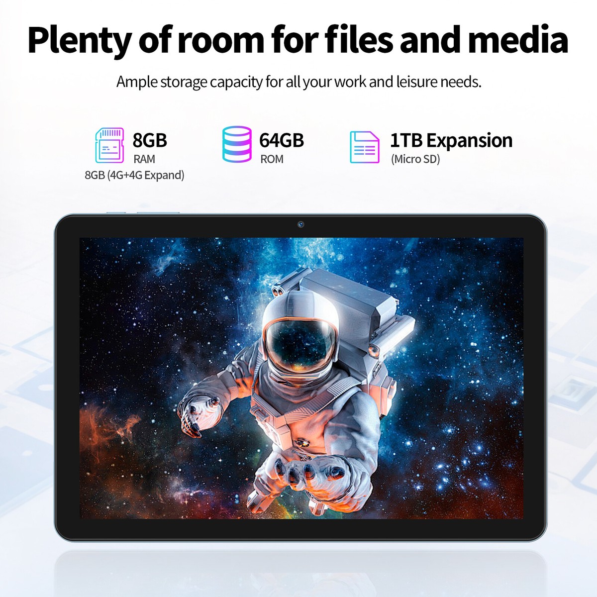 Android 13 Tablet 10'', Octa-Core, 5G WiFi6 64GB PAD with