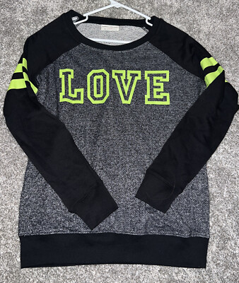 Bobbie Brooks Shirt Womens Small Gray Long Sleeve Cotton Crew Neck LOVE Top