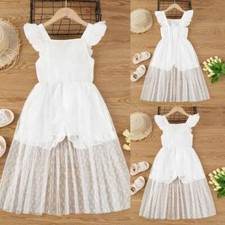 Toddler Baby Girls Wedding Flower Girls Dress Kids Princess Lace Tutu Dresses