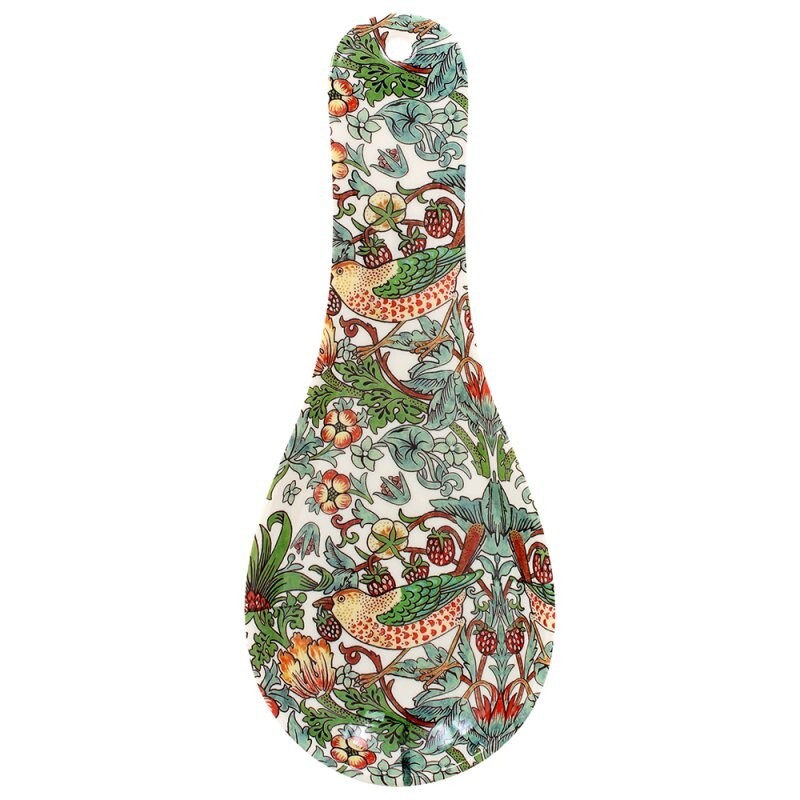 WILLIAM MORRIS STRAWBERRY THIEF MELAMINE TEA BAG SPOON REST HOLDER