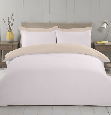 NightComfort Unifarbener Bettbezug mit Kissenbezug Weich Wende Bettwäsche Set