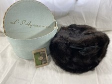 Vintage Russian Fur Hat AUTHENTIC Ear Flaps Muffs 6" Head Opening Size 1 