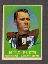 Milt Plum 1958 Topps authentic autographed card Browns