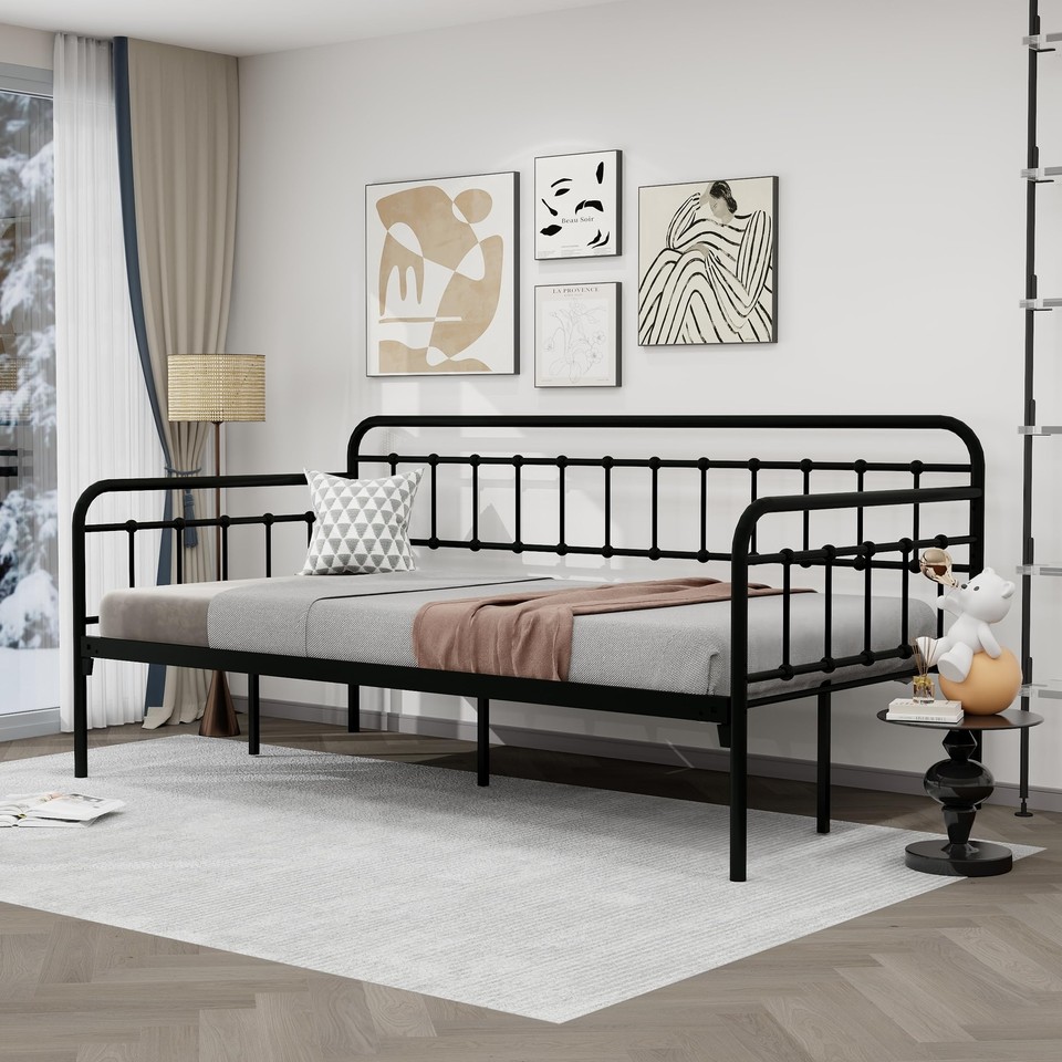 Functional Twin Size Japanese Black Metal Daybed - Versatile Single Bed Frame | eBay