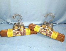 New Vintage Nevco Norwood Wooden Teak Pant Skirt Hanger Clamp 11" LOT 6 Teakwood