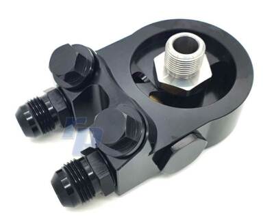 raceparts.cc  Ölfilter Sandwichplatte mit Thermostat, Dash 10, Adapterplatte