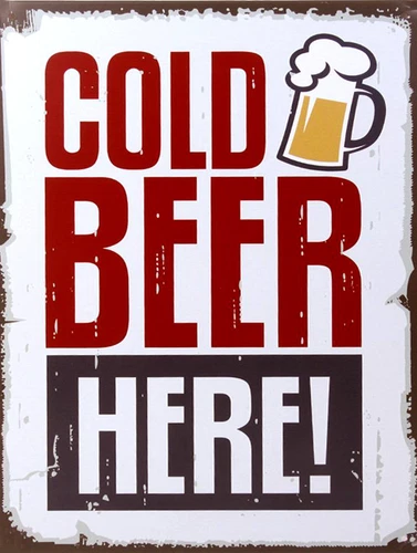 Cold Beer Here!, Retro metal Aluminium Sign vintage / man cave / Kitchen