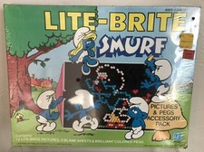 MISB 1983 LITE BRITE SMURFS PICTURE PEGS ACCESSORY PACK HASBRO NEW