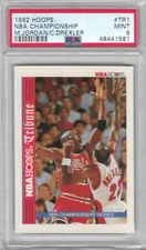 1992 Hoops NBA Championship MICHAEL JORDAN/CLYDE DREXLER Card #TR1 PSA 9 QTTY