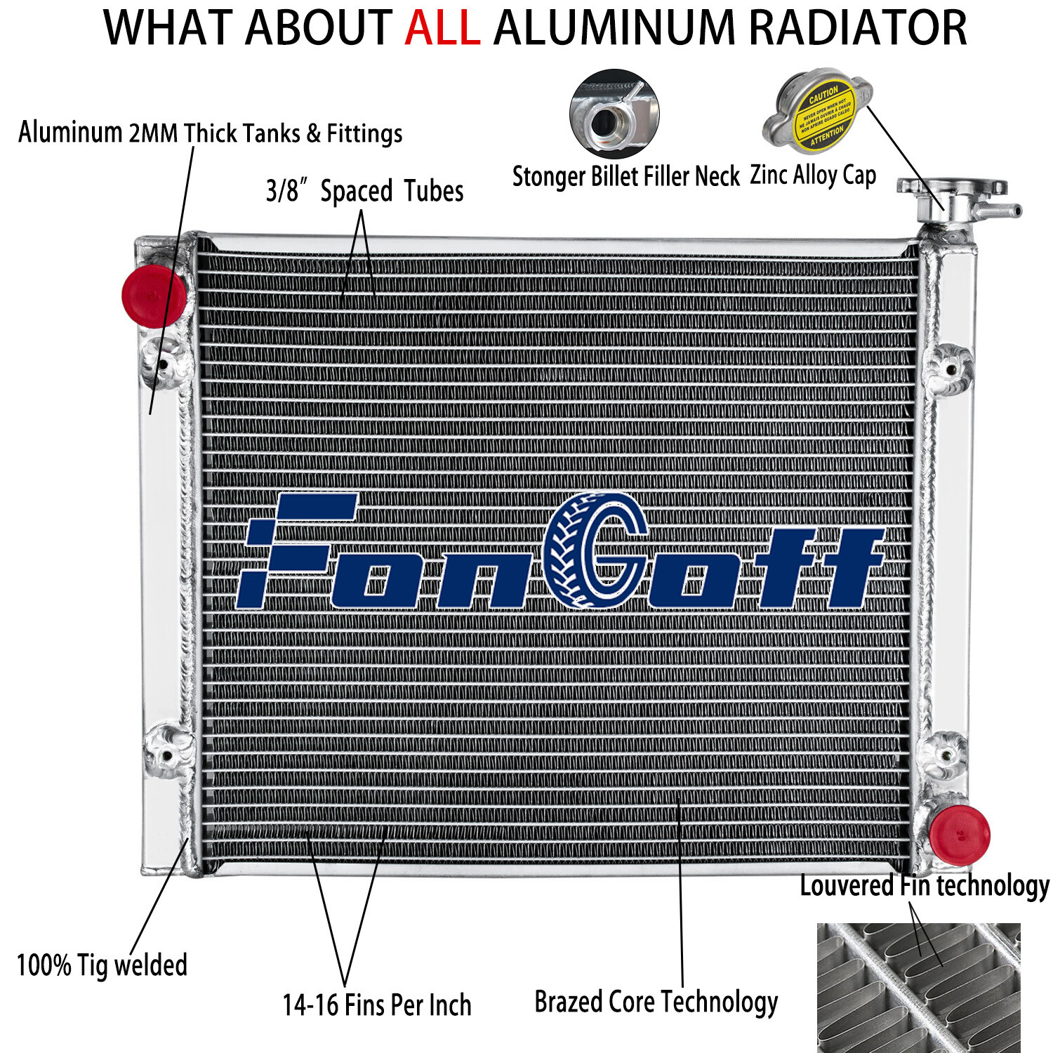 All Aluminum Radiator For 2014-2019 Polaris General 1000 RZR XP 1000 RZR 900