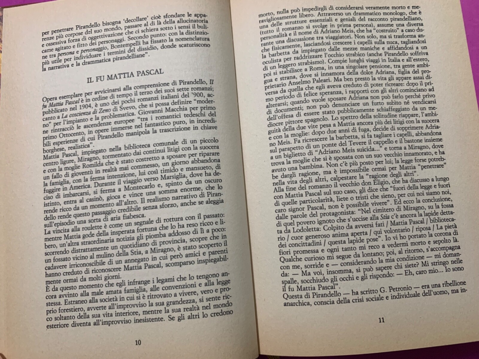 “IL FU MATTIA PASCAL” LUIGI PIRANDELLO, MONDADORI 1985 -N.12983 | eBay