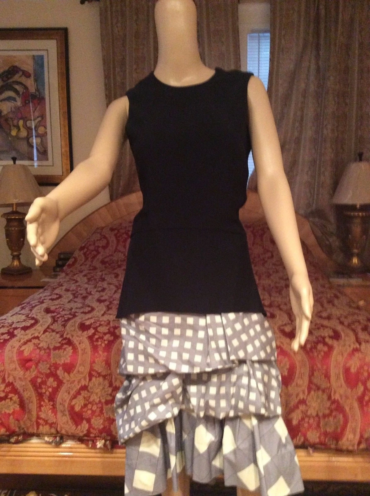 CAMICETTA ABITO ICONICA SPLENDIDA 2DIE4 firma Alexander McQueen blu scuro peplum