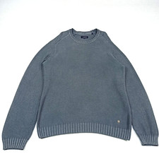 Camp David Mens Jumper Size M Grey Cotton Structure Knit Sweater Sweatshirt