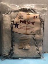 Western Trimming Crafts 100% Wool Felt Vest With Blanket Stitch Detail Adult S-m