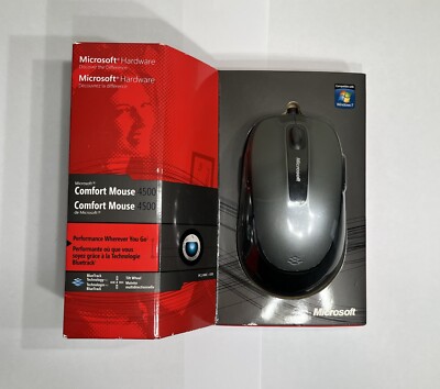 Microsoft Comfort Mouse 4500 Black/Gray PC MAC USB 4FD-00004 | Tilt Wheel | NEW
