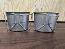 Lot of 2 Original US Military Issue Stainless Steel Canteen Cup Authentic VGC