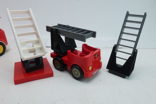 Lego Duplo Assorted Firefighters Fire Engines Dalmatian Dog Hydrant Hoses Ladder - Picture 10 of 12
