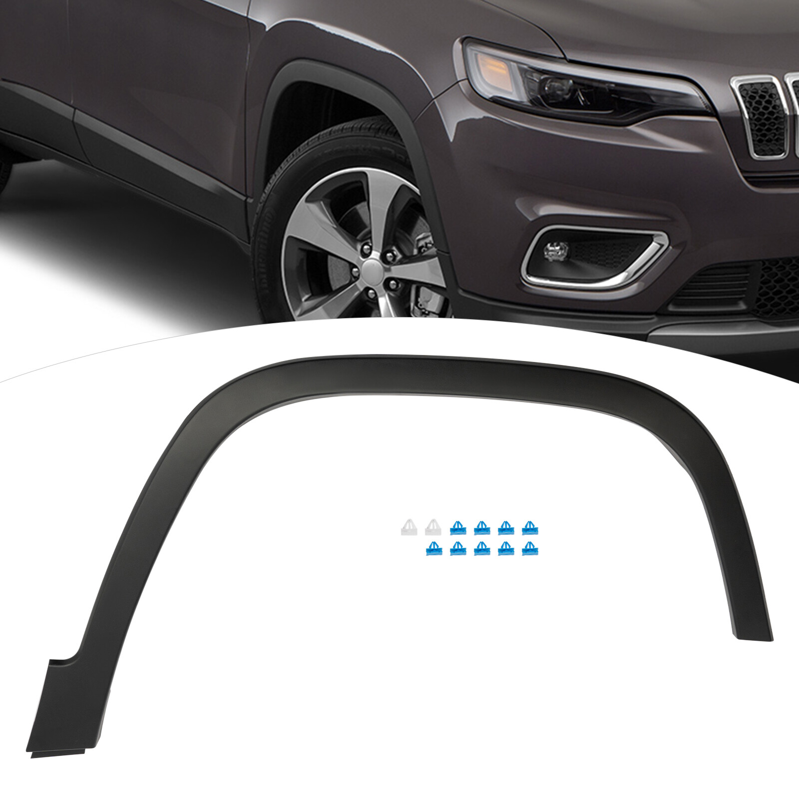 Front Passenger Side Front Fender Trim Fender Flares For 2019-2022 Jeep Cherokee