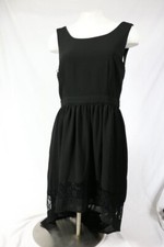 Forever 21 dress hi-lo lave bottom black medium