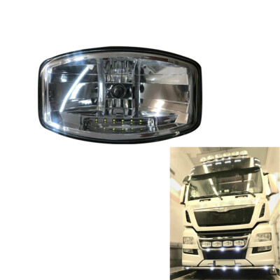 Klares Spotlicht + LED für Volvo Scania DAFMAN LKW 24V Jumbo Oval SCHWARZ Nebellampe