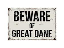 302VS Beware Of Great Dane 8 "x 12" Vintage Aluminum Retro Metal Sign