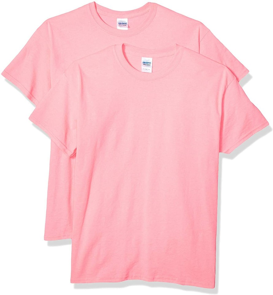 Gildan Men's Ultra Cotton T-Shirt 2-Pack With Pocket - LRG Ash/Navy, Large
