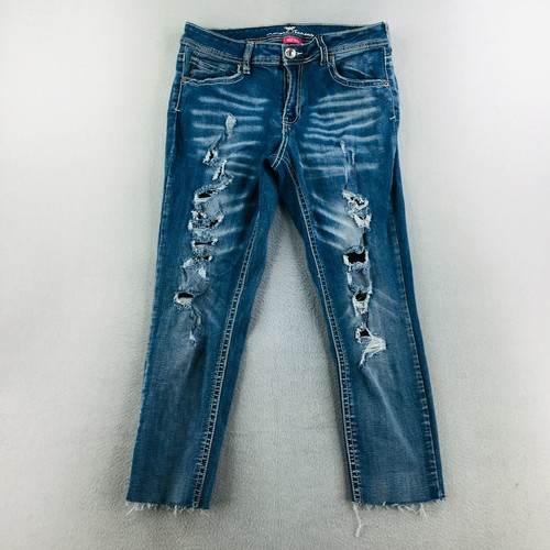 Capri Denim Stretch Pants Ladies Blue 