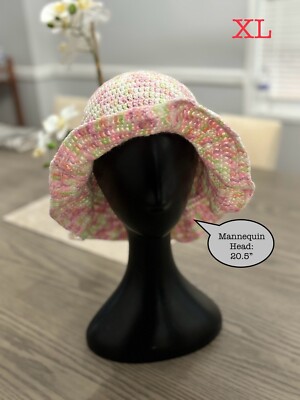 Handmade Strawberry Shortcake Crochet/Knit Bucket Hat Trendy Gift Idea Aesthetic