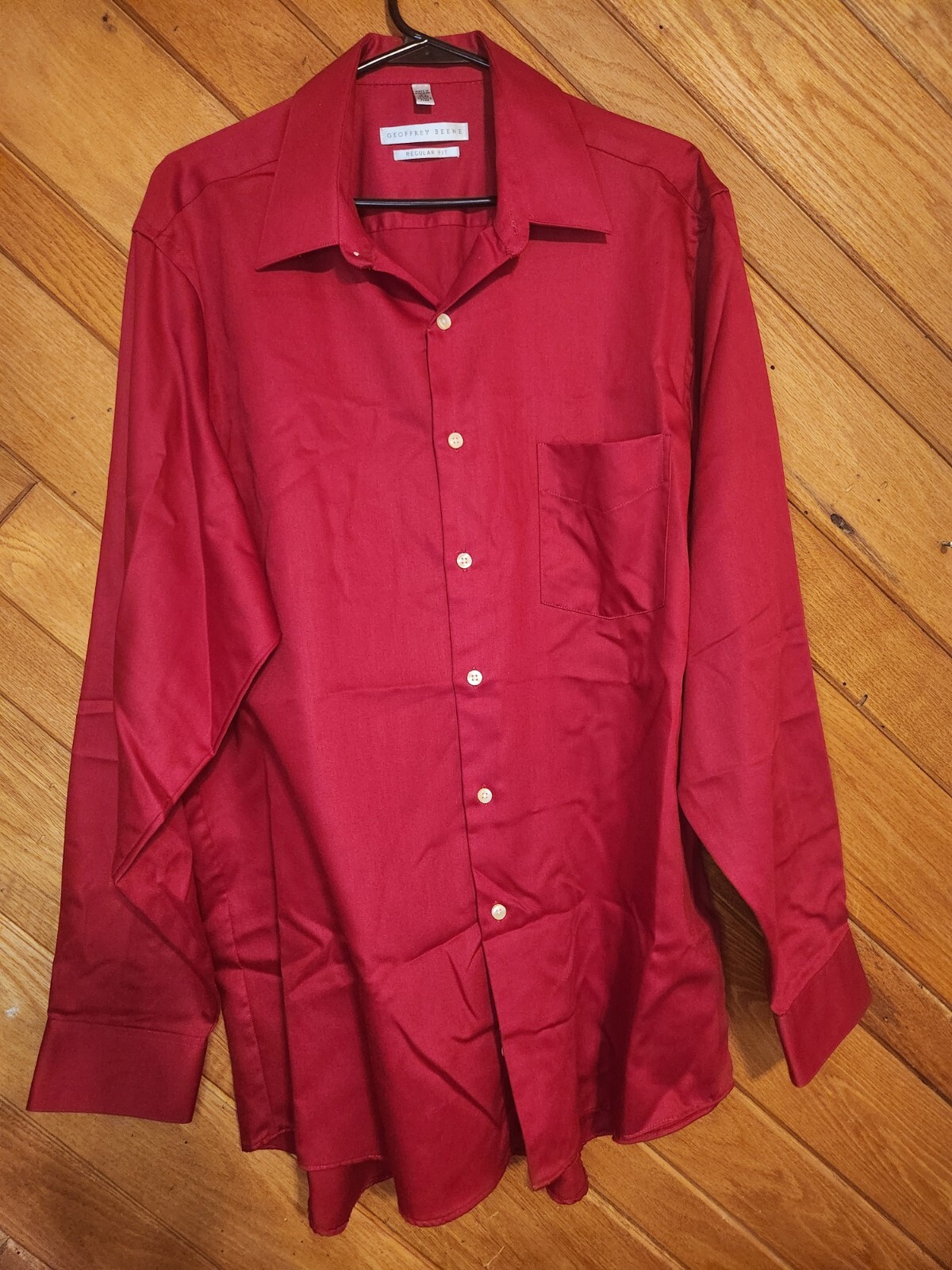 Geoffrey Beene solid red regular fit button down … - image 1