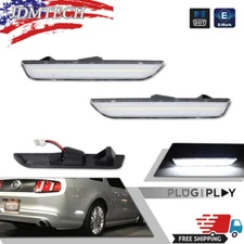 Clear Lens White LED Rear SideMarker Light Reflector Lamp For 10-14 Ford Mustang