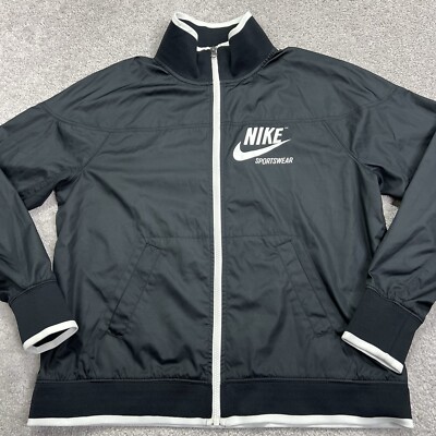 Nike Sportswear Track Jacket Women's Medium Black Full Zip Archive