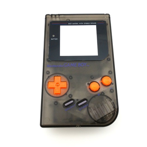 Clear Black Housing Shell Case Orange Buttons For Nintendo Game Boy Classic - Picture 7 of 32