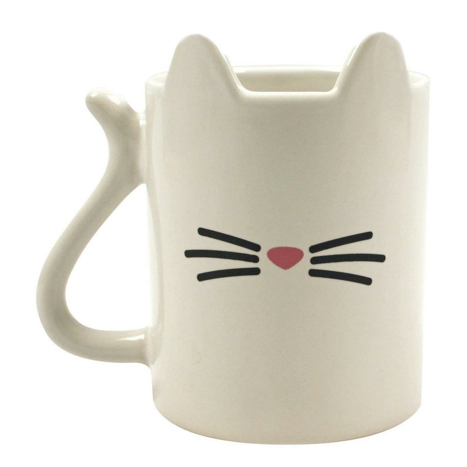 Gift Republic Cat Mug White Ceramic Kitten Novelty Cats Lover Gift Coffee Cup