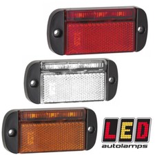 LED AUTOLAMPS 12v & 24v Side Rear Front Marker Lights RED AMBER WHITE reflector