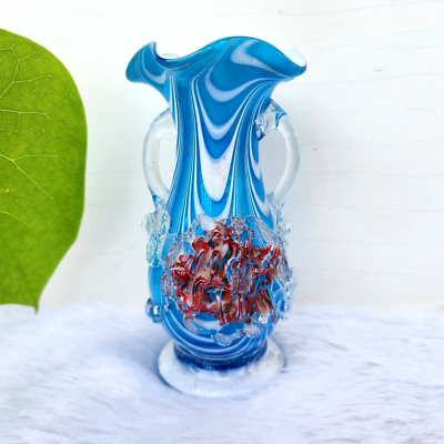 VASE● FLOWER GLASS VINTAGE ●MODERN Hibiscus VIETRI – Vase Fluted Medium Carnevale Glass 花瓶・フラワースタンド
