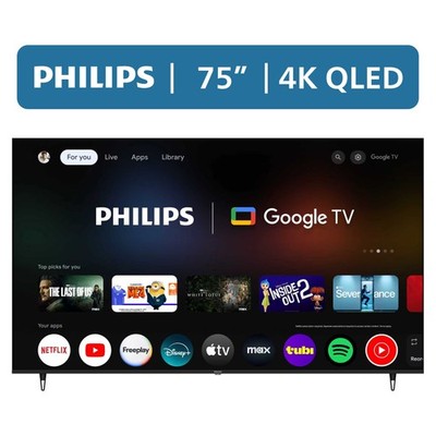 Philips 75'' Class QLED 4K UHD (2160P) Google Smart TV (75PQL7456/F7)