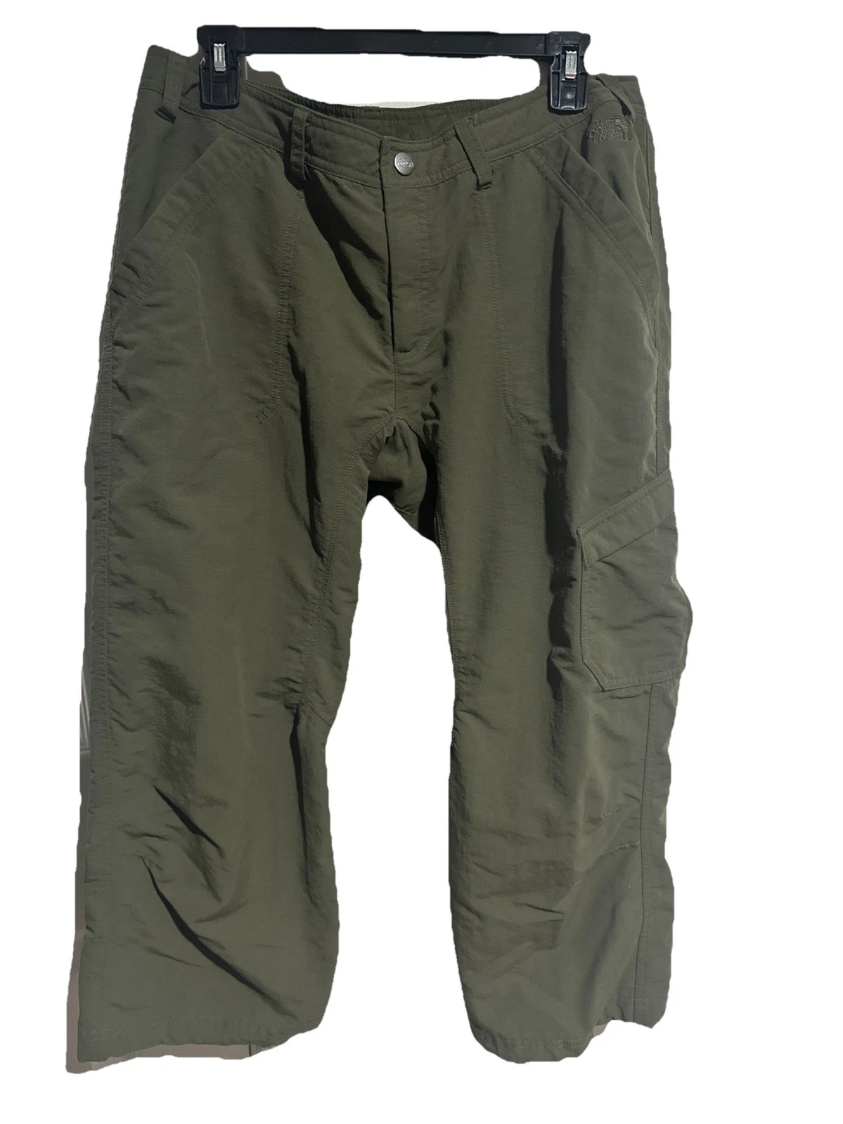 The North Face Womens 12 Olive Capri Hiking Pants Cargo Outdoor Nylon