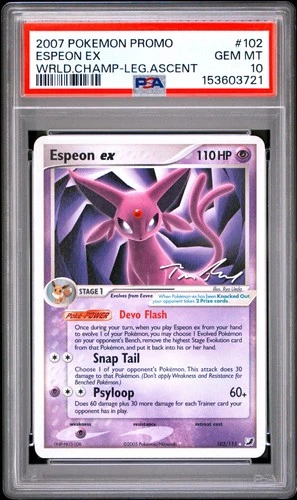 2007 POKEMON WORLD CHAMPIONSHIPS PROMO LEGENDARY ASCENT #102 ESPEON EX PSA 10