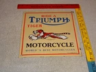 VINTAGE TRIUMPH T110 MOTORCYCLE DEALER TIGER 10" PORCELAIN METAL GASOLINE ⛽ SIGN