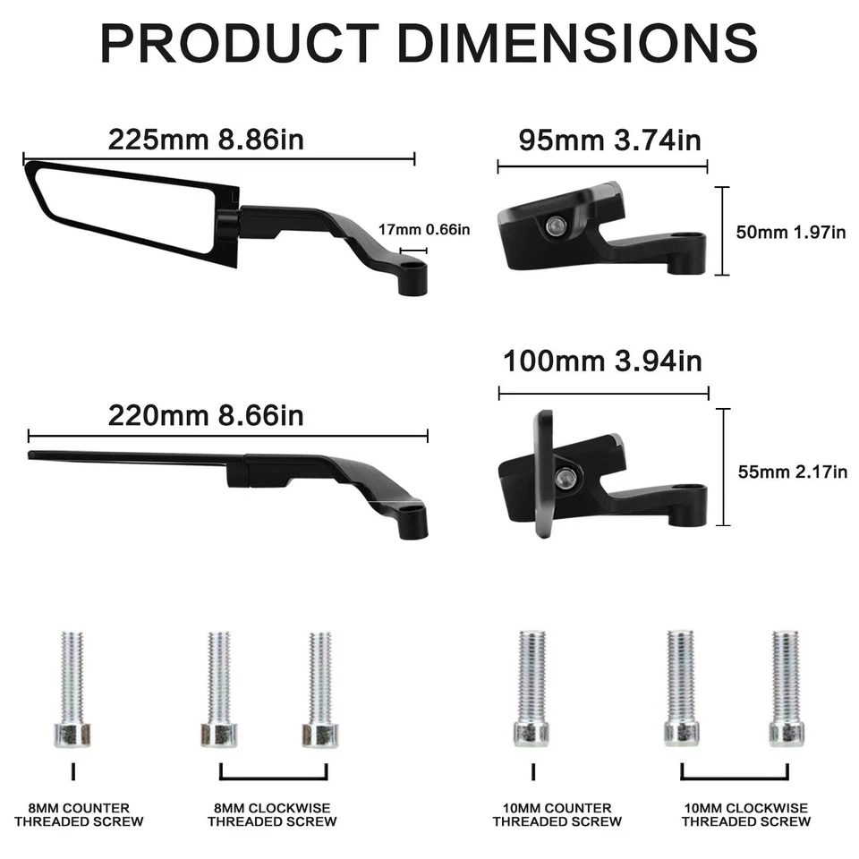 Espejos retrovisores Wind Wing para KTM 390 690 890 1290 Adventure 250 350 Enduro Foto 2 de 4