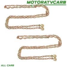 ALL-CARB 2 × Binder Chains with Hooks 3/8In x 20 Ft Load Tie-Down 7100 lbs G80