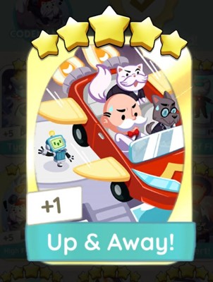 1x Up & Away Golden Blitz (Mono_poly Go Stickers) Sticker Upcoming Soon
