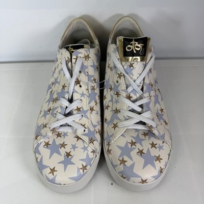 OTBT Shoes Court In Star Blue Gold Leather Lace Up Sneakers Comfort Size 9.5M