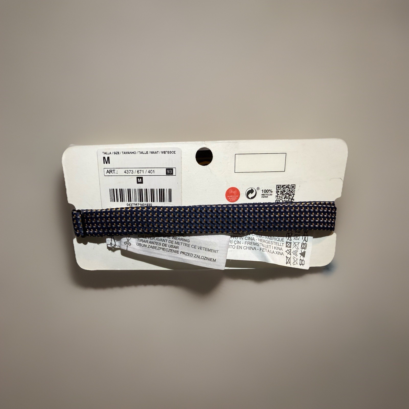 Zara Men's Blue Gold Geometric Woven Polyester Bow Tie Size M 4373/671/401 thumbnail 5