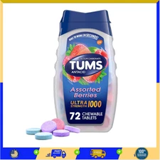 TUMS Ultra Strength Chewable Antacid Tablets for Heartburn Relief and Acid