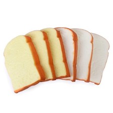 Artificial Bread Fake Toast Slice 6PCS Lifelike Bread Simulation Food Model P...
